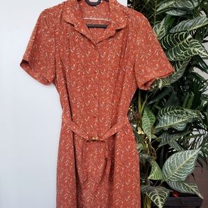 Vintage Orange Shirt dress